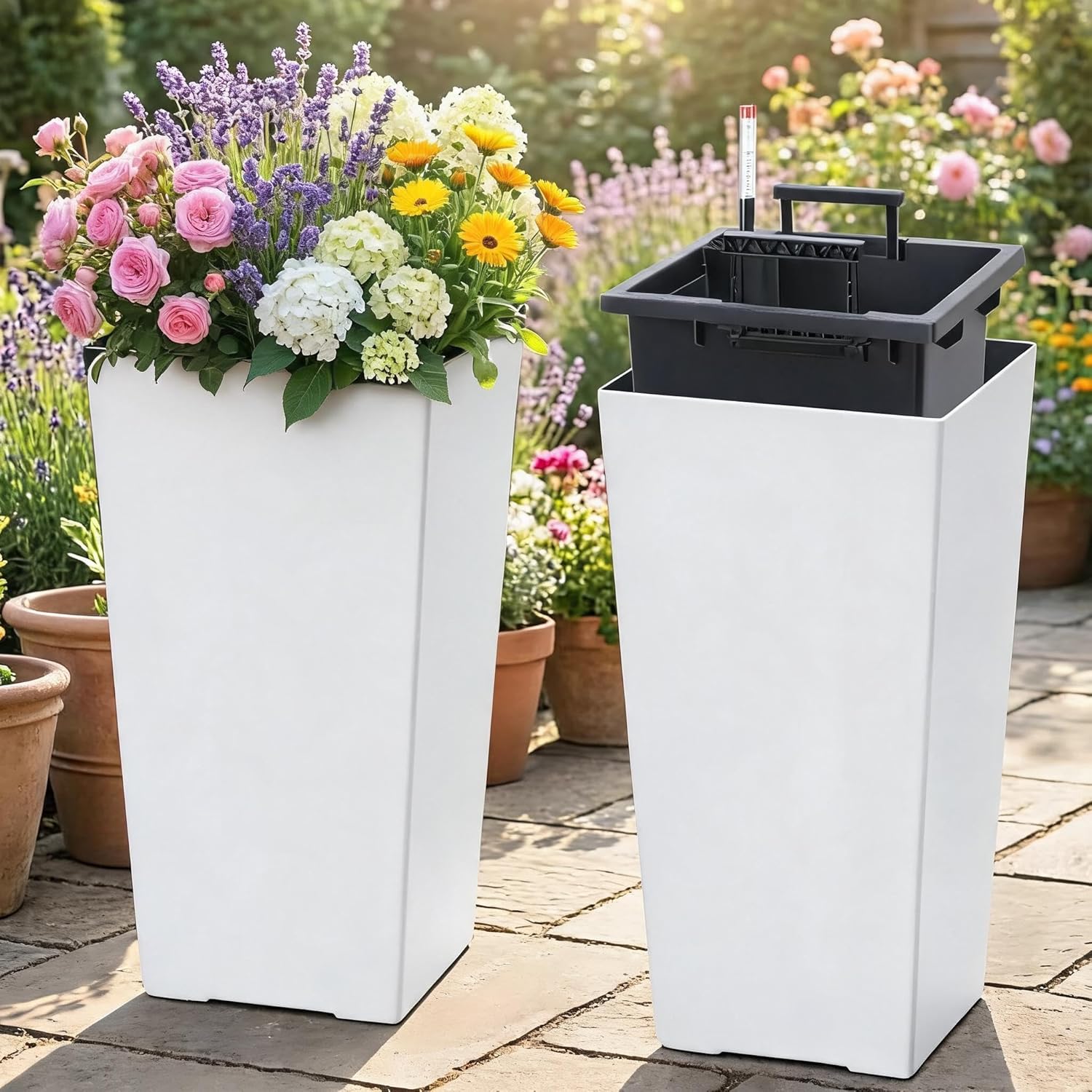 Self Watering Planter - Conjunto de 2 vasos de 16