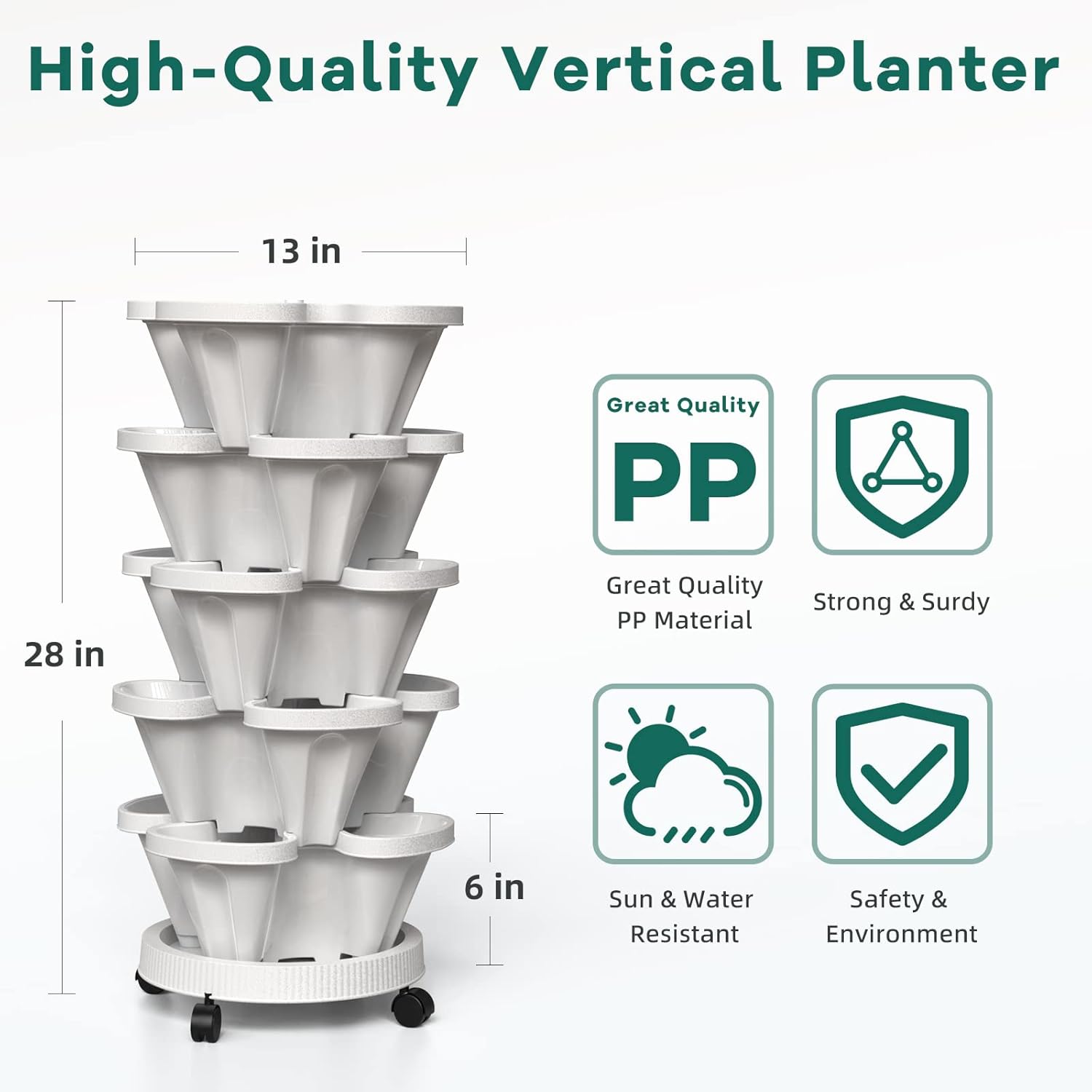 Vaso de flores empilhável, con - Hydroponic Tower avaliação e preço