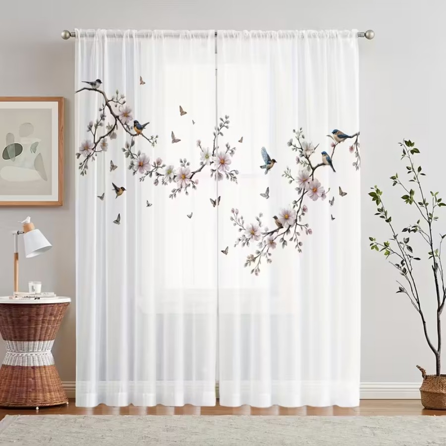 2PCS Cortina Transparente com  - Garden Camera avaliação e preço