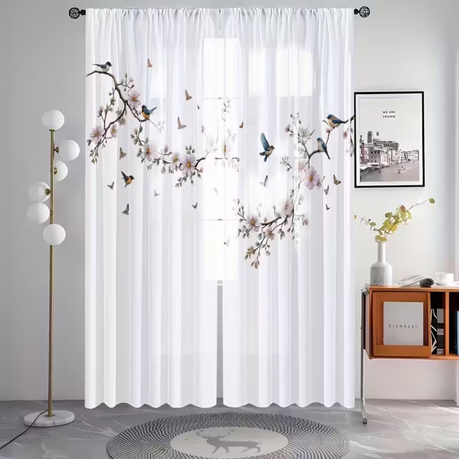 2PCS Cortina Transparente com  - Garden Camera avaliação e preço