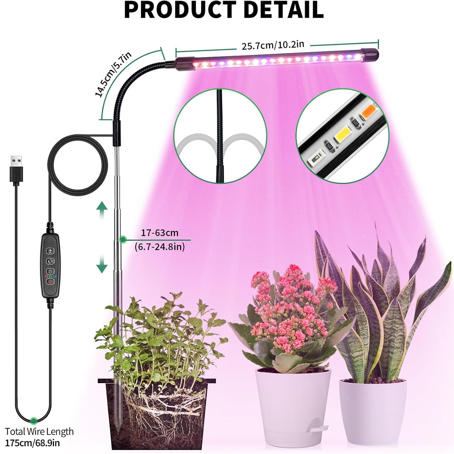 3 cores usb crescer lâmpada pl - Plant Grow Light Full Spectrum avaliação e preço